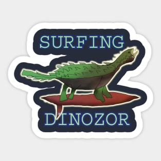 Surfing Dinozor Sticker